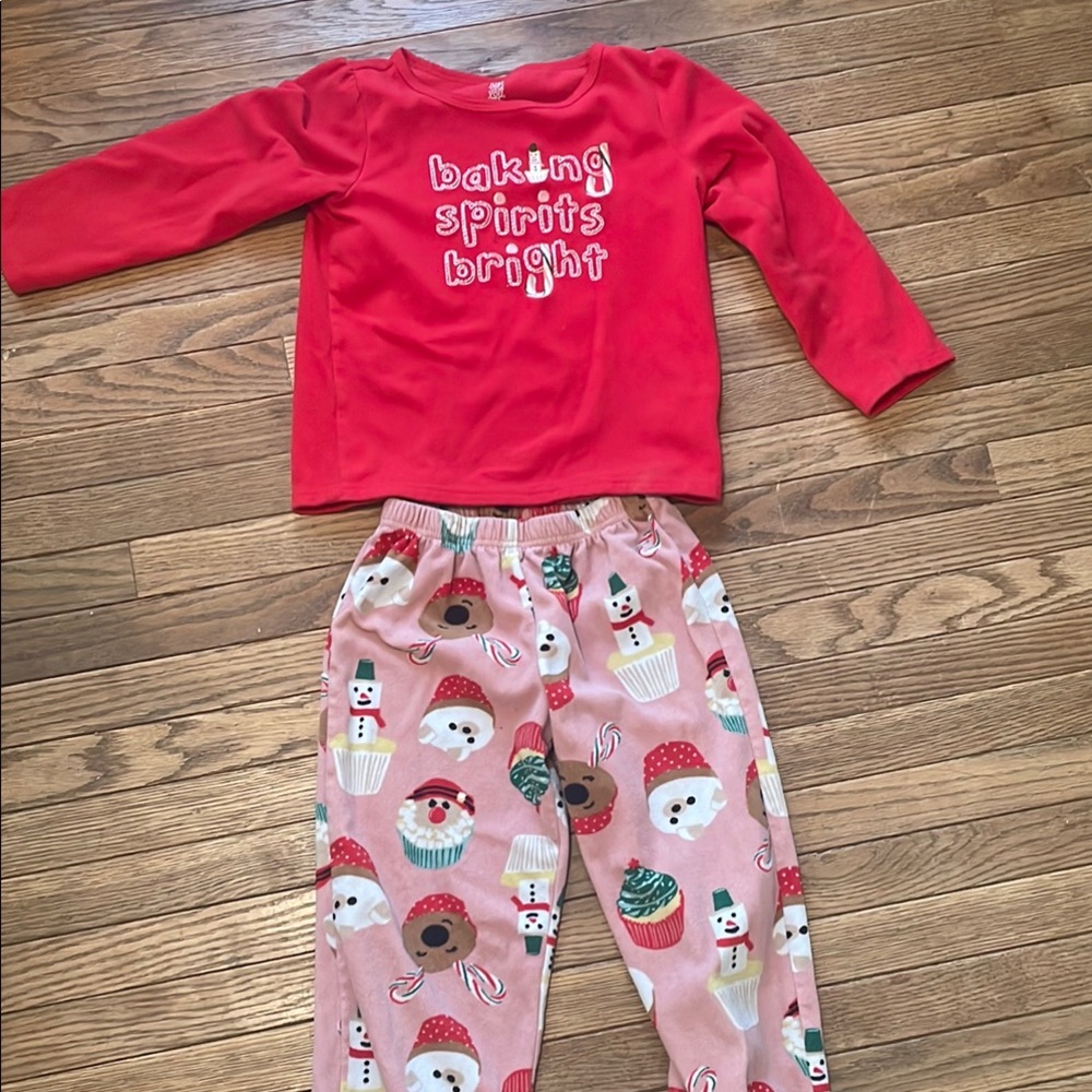 Carter's Red and Pink Pajama Set with Festive Prints